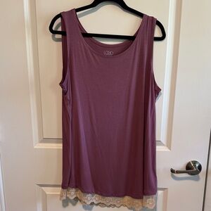 LOGO Layered Lace Hem Sleeveless Top - Mauve. Perfect for your leggings. NWOT.